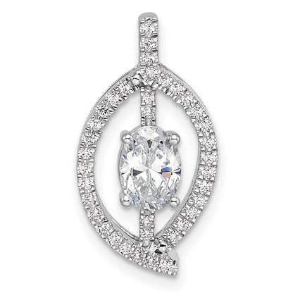 14K White Gold Lab Grown VS/SI FGH Diamond Fancy Chain Slide