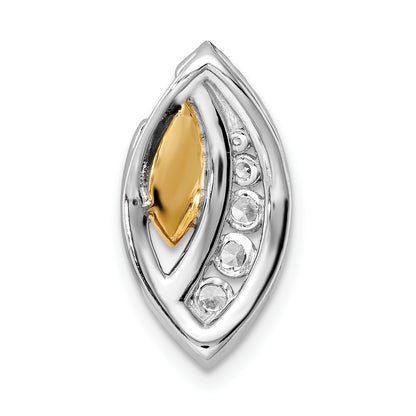 14k Two-tone Two Tone 5/8 Ct. Lab Grown Diamond VS/SI+ G+ Fancy Chain Slide Pendant