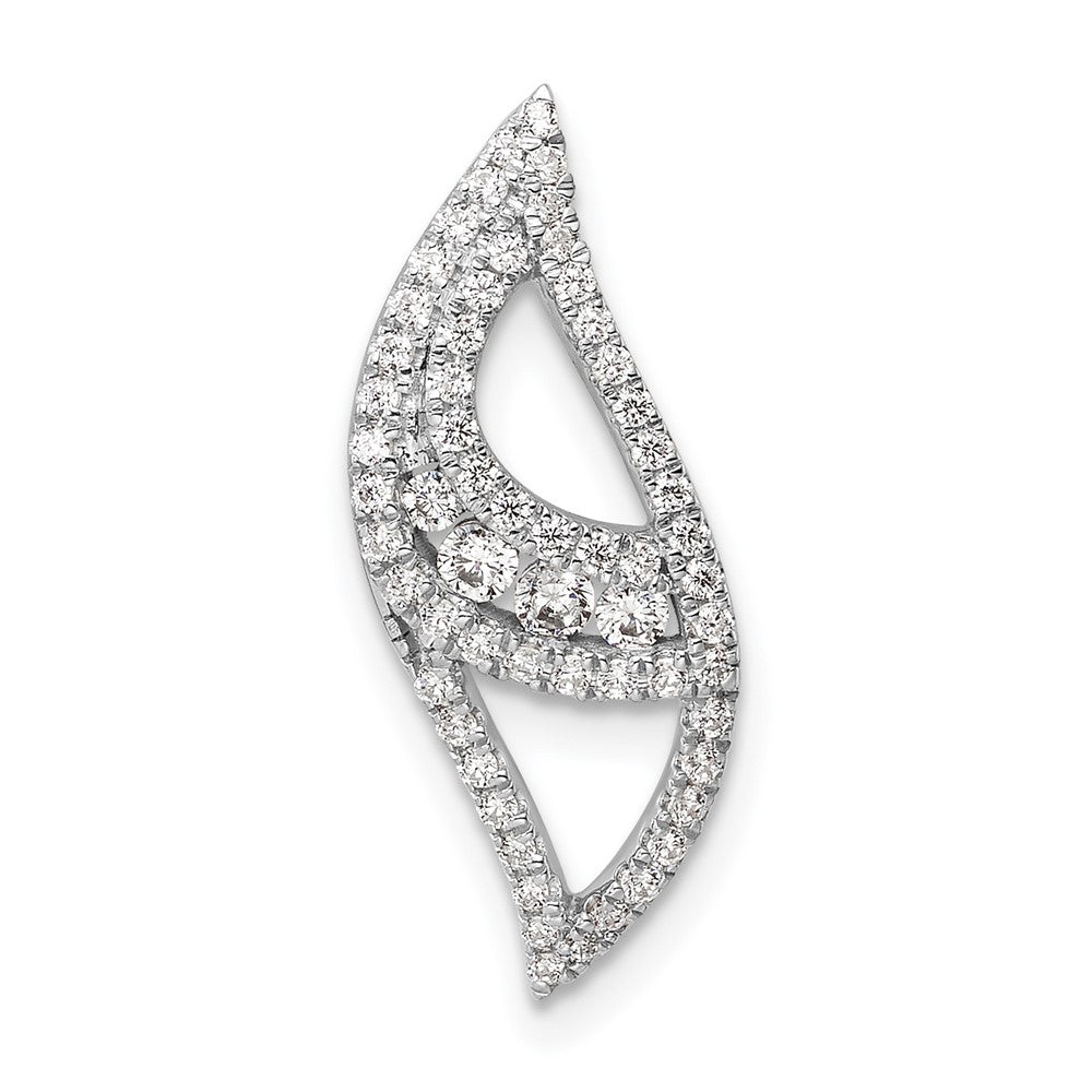 14k White Gold 3/8 Ct. Lab Grown Diamond VS/SI+ G+ Complete Fashion Chain Slide Pendant