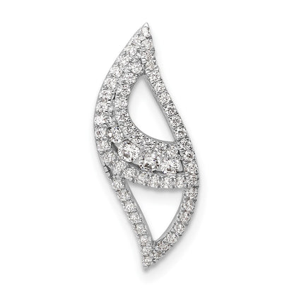 14k White Gold 3/8 Ct. Lab Grown Diamond VS/SI+ G+ Complete Fashion Chain Slide Pendant