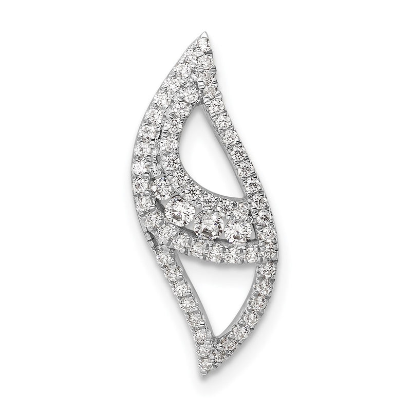 14k White Gold 3/8 Ct. Lab Grown Diamond VS/SI+ G+ Complete Fashion Chain Slide Pendant