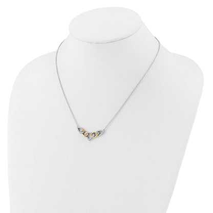 14K Two Tone Lab Grown Vs/Si+ G+ Dia Linked Teardrop Necklace