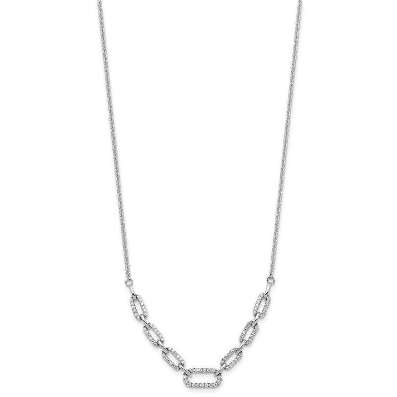14k White Gold 1/2 Ct. Lab Grown Diamond VS/SI+ G+ 18.25 inch Fancy Link Necklace