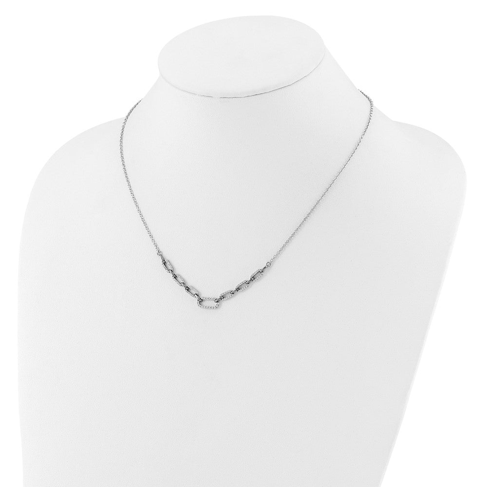 14k White Gold 1/2 Ct. Lab Grown Diamond VS/SI+ G+ 18.25 inch Fancy Link Necklace