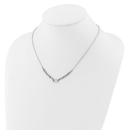 14k White Gold 1/2 Ct. Lab Grown Diamond VS/SI+ G+ 18.25 inch Fancy Link Necklace