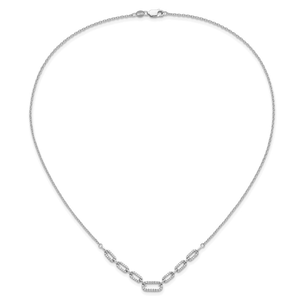 14k White Gold 1/2 Ct. Lab Grown Diamond VS/SI+ G+ 18.25 inch Fancy Link Necklace
