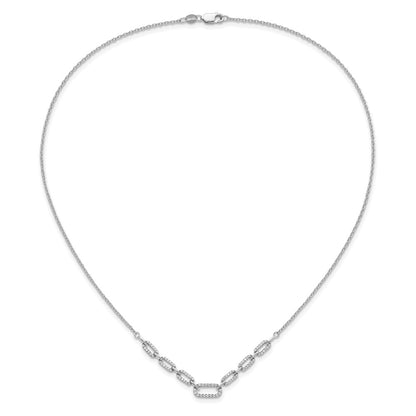 14k White Gold 1/2 Ct. Lab Grown Diamond VS/SI+ G+ 18.25 inch Fancy Link Necklace