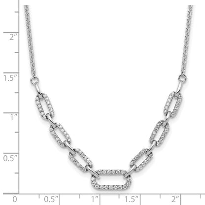 14k White Gold 1/2 Ct. Lab Grown Diamond VS/SI+ G+ 18.25 inch Fancy Link Necklace