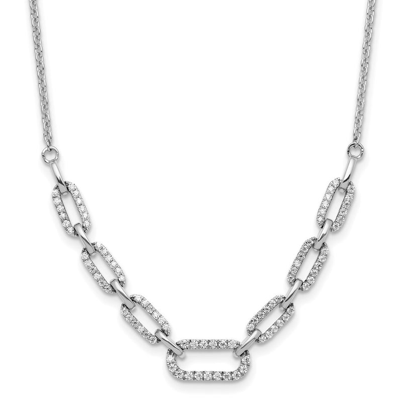 14k White Gold 1/2 Ct. Lab Grown Diamond VS/SI+ G+ 18.25 inch Fancy Link Necklace