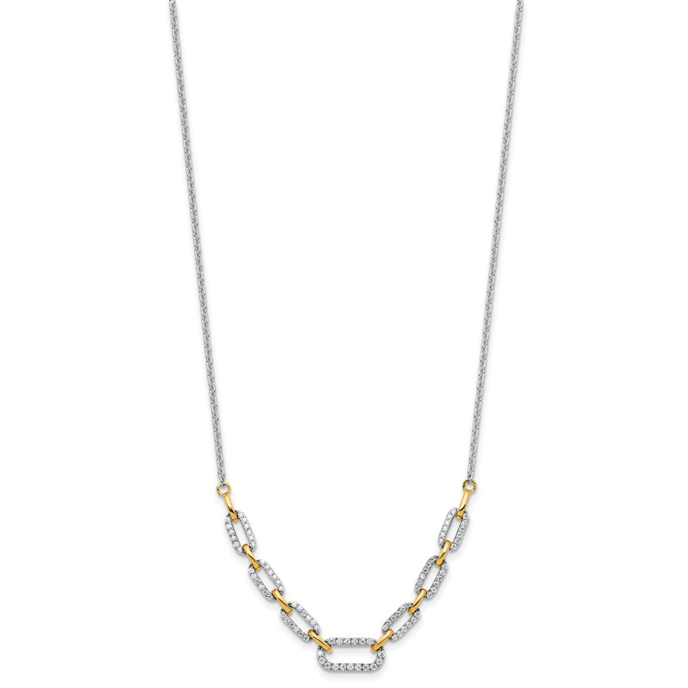 14k Two-tone Two Tone 1/2 Ct. Lab Grown Diamond VS/SI+ G+ 18.25 inch Fancy Link Necklace