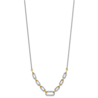 14k Two-tone Two Tone 1/2 Ct. Lab Grown Diamond VS/SI+ G+ 18.25 inch Fancy Link Necklace
