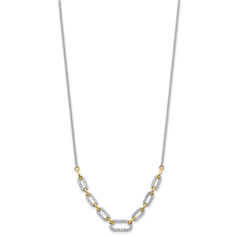 14k Two-tone Two Tone 1/2 Ct. Lab Grown Diamond VS/SI+ G+ 18.25 inch Fancy Link Necklace