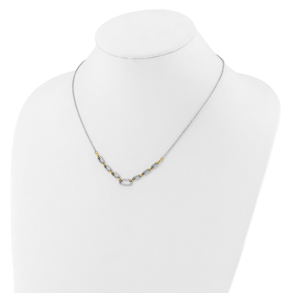 14k Two-tone Two Tone 1/2 Ct. Lab Grown Diamond VS/SI+ G+ 18.25 inch Fancy Link Necklace