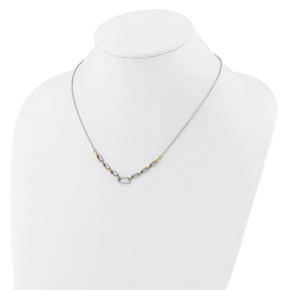 14k Two-tone Two Tone 1/2 Ct. Lab Grown Diamond VS/SI+ G+ 18.25 inch Fancy Link Necklace