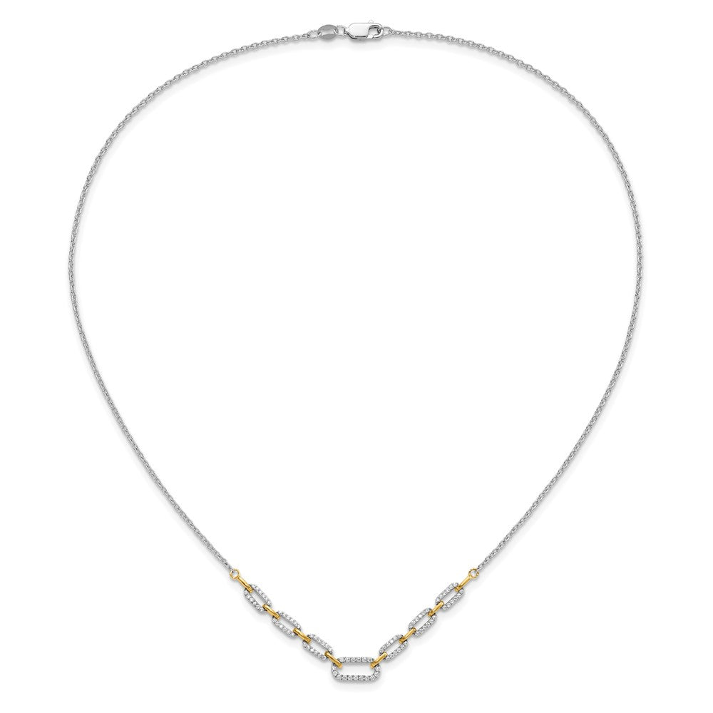 14k Two-tone Two Tone 1/2 Ct. Lab Grown Diamond VS/SI+ G+ 18.25 inch Fancy Link Necklace