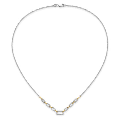14k Two-tone Two Tone 1/2 Ct. Lab Grown Diamond VS/SI+ G+ 18.25 inch Fancy Link Necklace