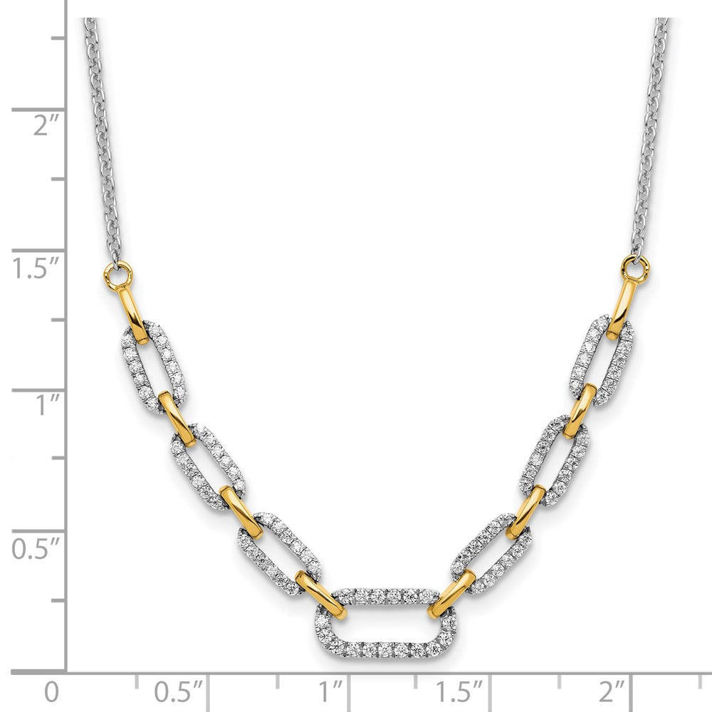 14k Two-tone Two Tone 1/2 Ct. Lab Grown Diamond VS/SI+ G+ 18.25 inch Fancy Link Necklace