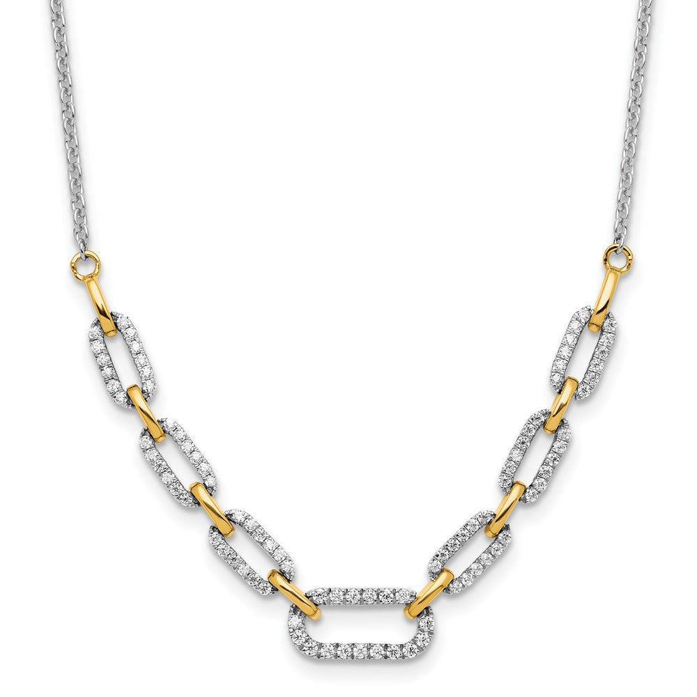 14k Two-tone Two Tone 1/2 Ct. Lab Grown Diamond VS/SI+ G+ 18.25 inch Fancy Link Necklace
