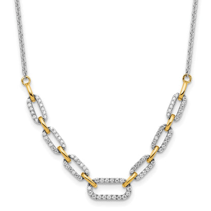 14k Two-tone Two Tone 1/2 Ct. Lab Grown Diamond VS/SI+ G+ 18.25 inch Fancy Link Necklace