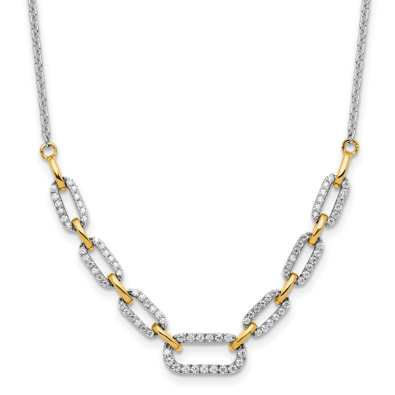 14k Two-tone Two Tone 1/2 Ct. Lab Grown Diamond VS/SI+ G+ 18.25 inch Fancy Link Necklace