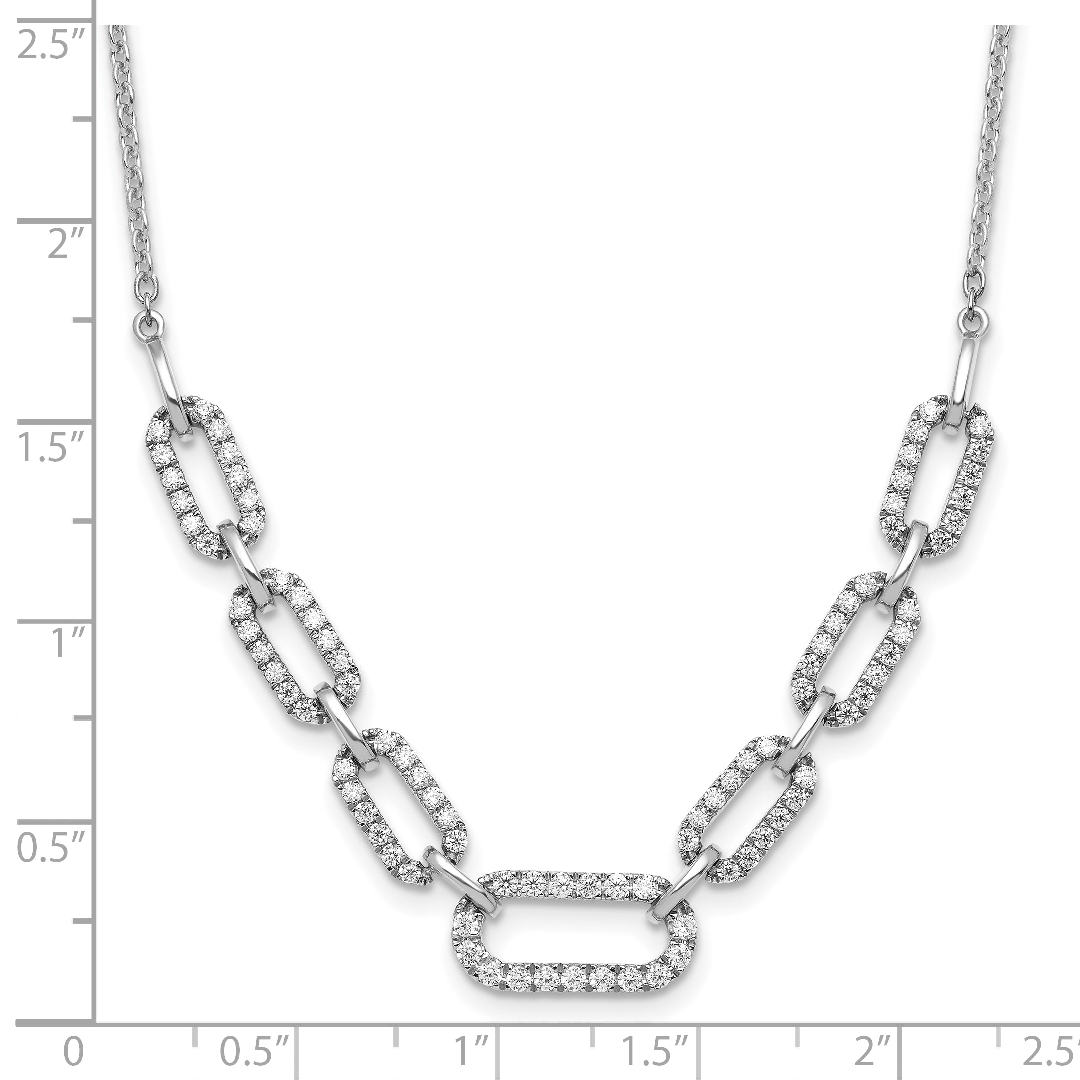 14K White Gold 1 Carat Lab Grown Diamond Vs/Si+ G+ 18 Inch Fashion Link Necklace