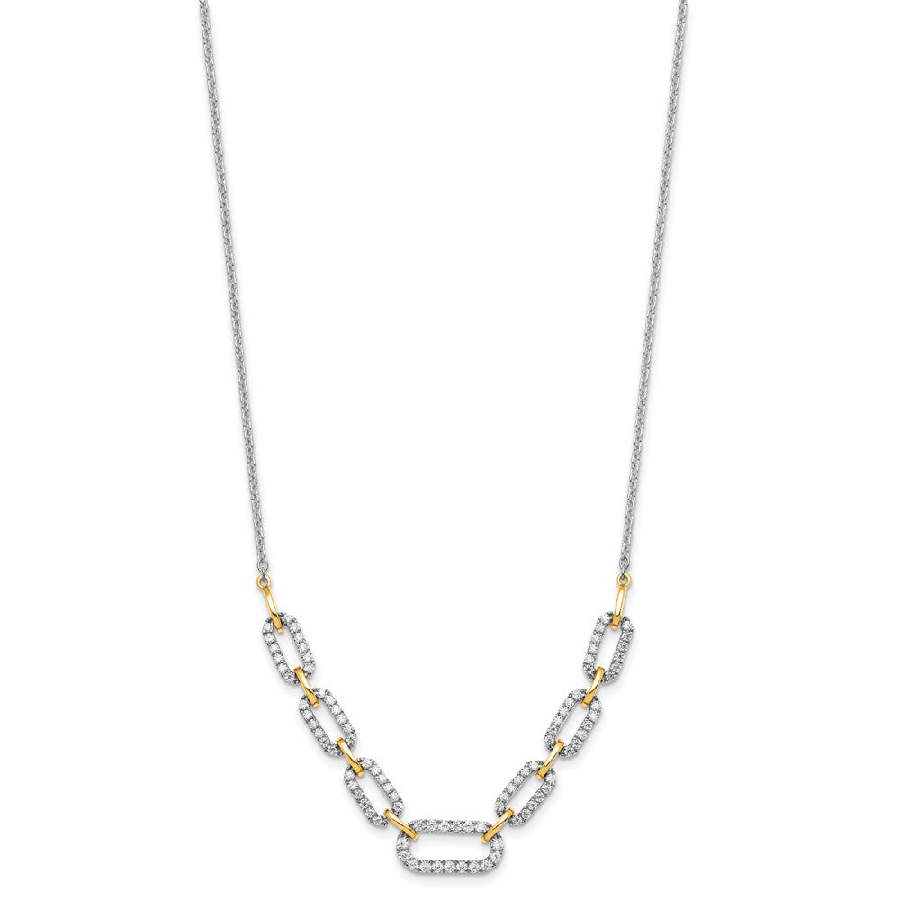 14k Two-tone Two Tone 1 Ct. Lab Grown Diamond VS/SI+ G+ 18 inch Fancy Link Necklace