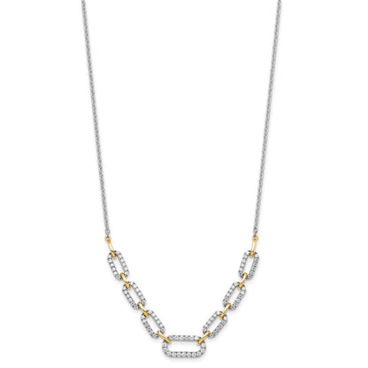 14k Two-tone Two Tone 1 Ct. Lab Grown Diamond VS/SI+ G+ 18 inch Fancy Link Necklace