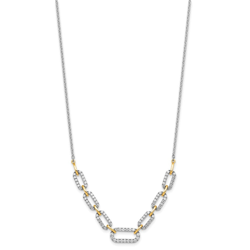 14k Two-tone Two Tone 1 Ct. Lab Grown Diamond VS/SI+ G+ 18 inch Fancy Link Necklace