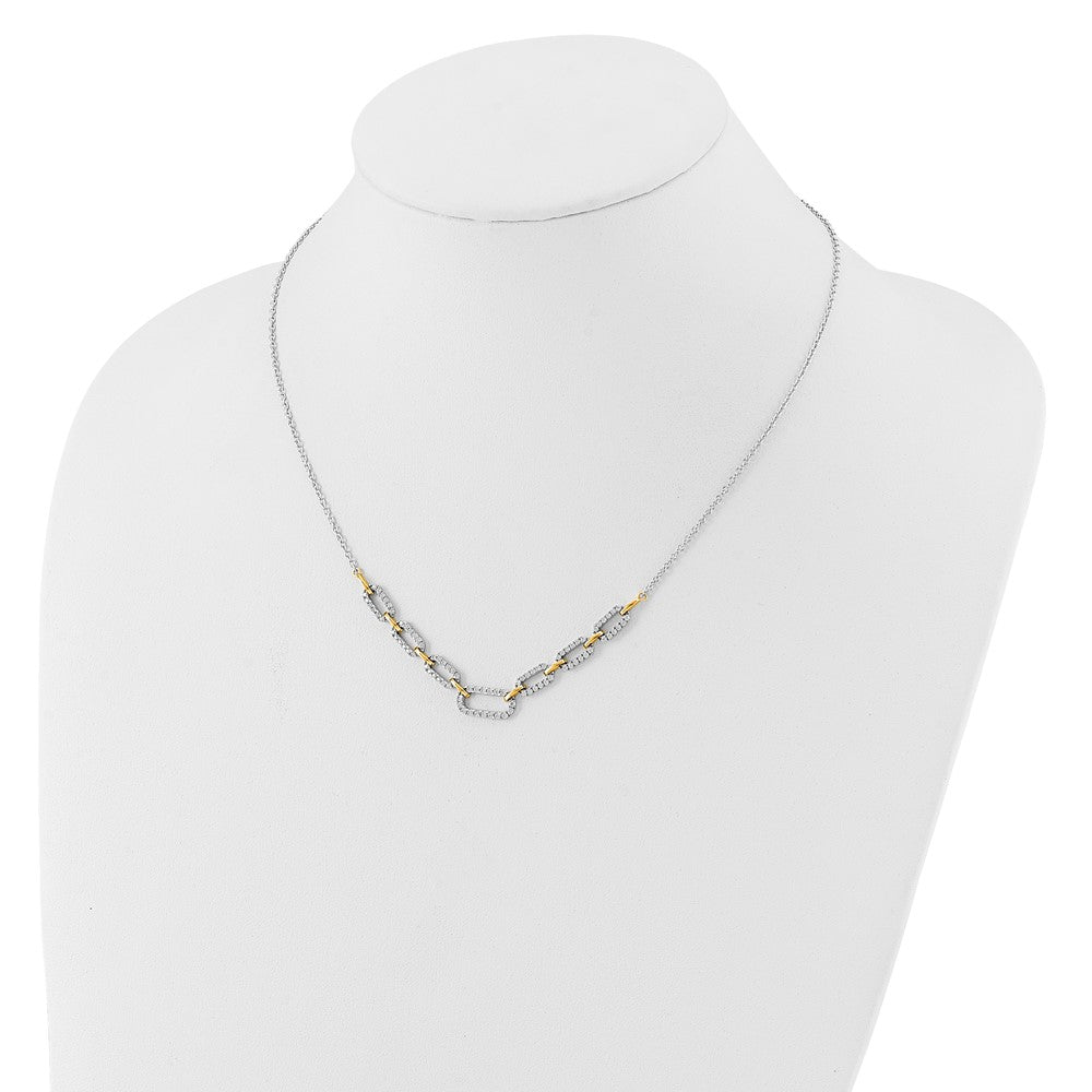 14k Two-tone Two Tone 1 Ct. Lab Grown Diamond VS/SI+ G+ 18 inch Fancy Link Necklace