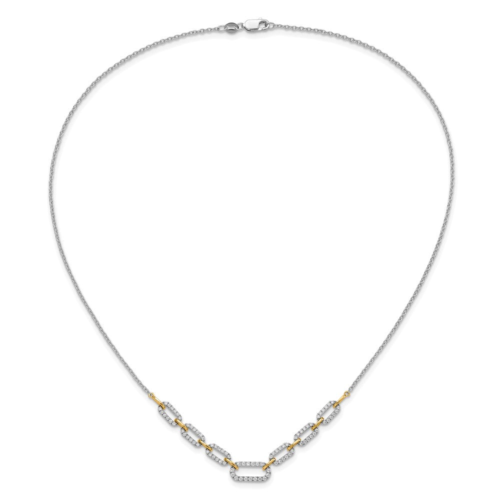 14k Two-tone Two Tone 1 Ct. Lab Grown Diamond VS/SI+ G+ 18 inch Fancy Link Necklace