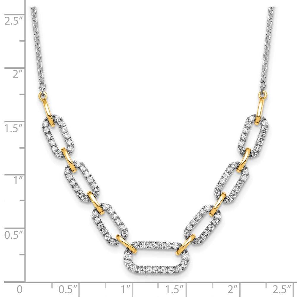 14k Two-tone Two Tone 1 Ct. Lab Grown Diamond VS/SI+ G+ 18 inch Fancy Link Necklace