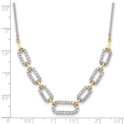 14k Two-tone Two Tone 1 Ct. Lab Grown Diamond VS/SI+ G+ 18 inch Fancy Link Necklace