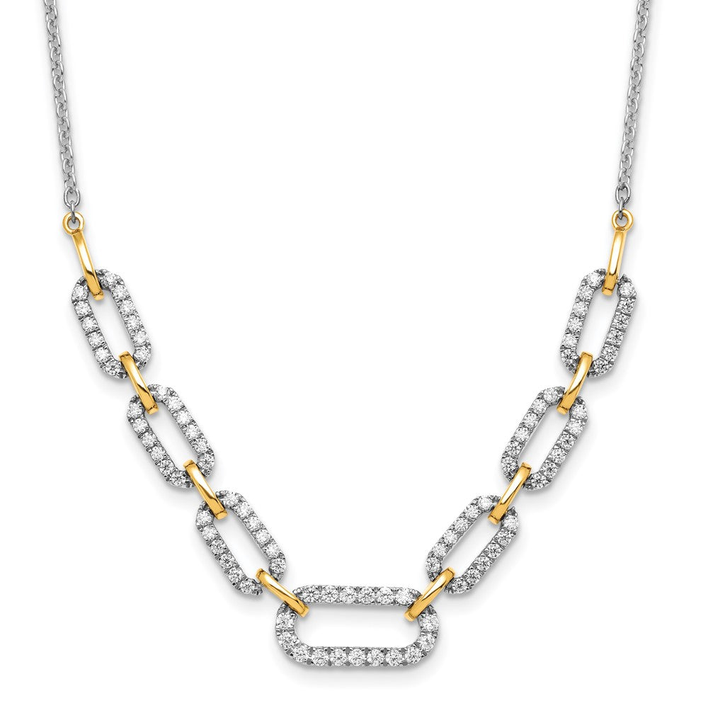 14k Two-tone Two Tone 1 Ct. Lab Grown Diamond VS/SI+ G+ 18 inch Fancy Link Necklace