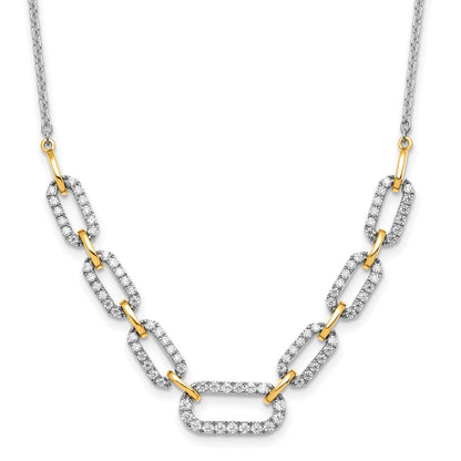 14k Two-tone Two Tone 1 Ct. Lab Grown Diamond VS/SI+ G+ 18 inch Fancy Link Necklace