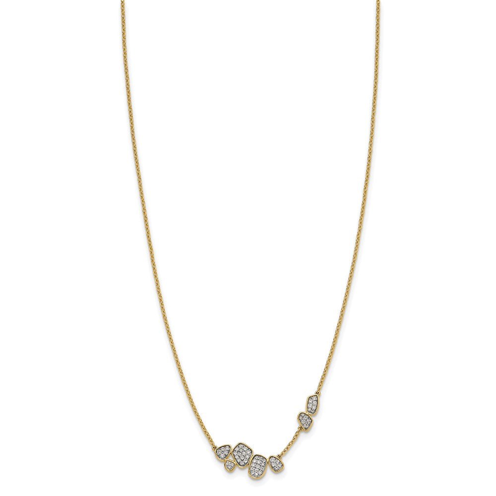 14k Yellow Gold 1/2 Ct. Lab Grown Diamond VS/SI+ G+ 16 inch Fancy Cluster Necklace