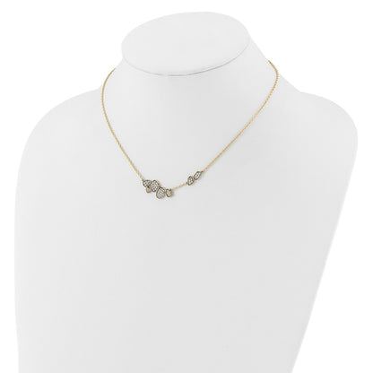 14k Yellow Gold 1/2 Ct. Lab Grown Diamond VS/SI+ G+ 16 inch Fancy Cluster Necklace