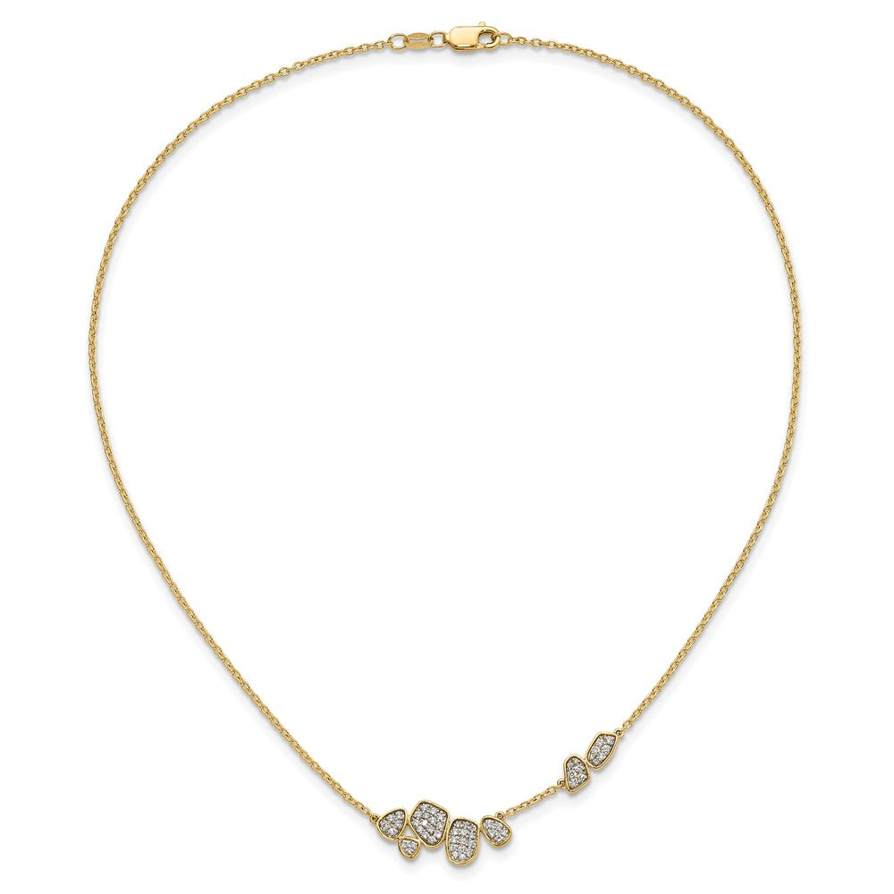 14k Yellow Gold 1/2 Ct. Lab Grown Diamond VS/SI+ G+ 16 inch Fancy Cluster Necklace