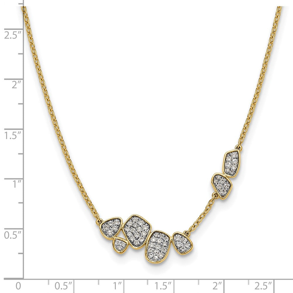 14k Yellow Gold 1/2 Ct. Lab Grown Diamond VS/SI+ G+ 16 inch Fancy Cluster Necklace