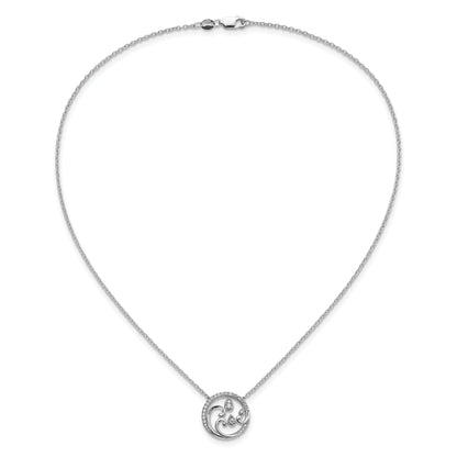 14K White Gold 1/4 Carat Lab Grown Diamond Vs/Si+ G+ 18 Inch Fancy Design Necklace