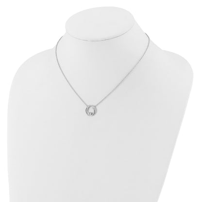 14k White Gold 1/5 Ct. Lab Grown Diamond VS/SI+ G+ 18 inch Fancy Swirl Circle Design Necklace