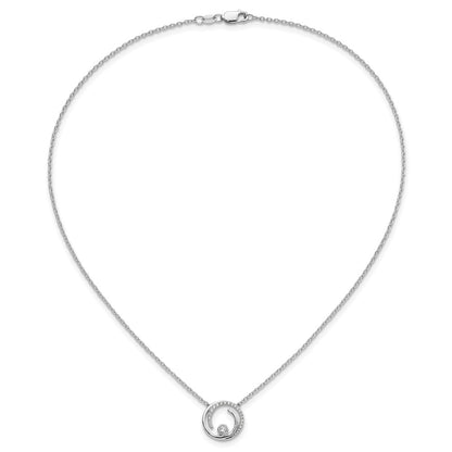 14k White Gold 1/5 Ct. Lab Grown Diamond VS/SI+ G+ 18 inch Fancy Swirl Circle Design Necklace