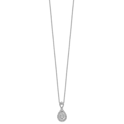 14k White Gold 1/5 Ct. Lab Grown Diamond VS/SI+ G+ 18 inch Teardrop Pendant Necklace
