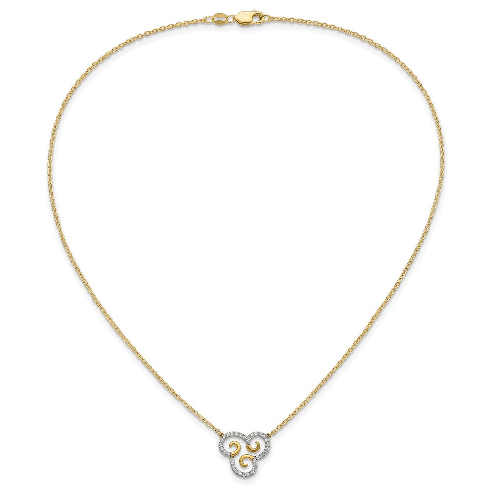 14k Yellow Gold 1/4 Ct. Lab Grown Diamond VS/SI+ G+ Swirls 18 inch Necklace