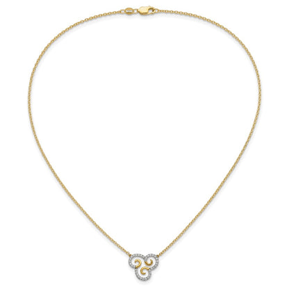 14k Yellow Gold 1/4 Ct. Lab Grown Diamond VS/SI+ G+ Swirls 18 inch Necklace