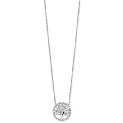 14K White Gold 1/3 Carat Lab Grown Diamond Vs/Si+ G+ 18 Inch Tree Of Life Necklace