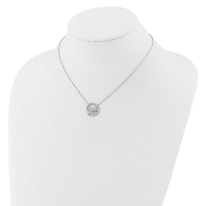 14K White Gold Lab Grown VS/SI+ G+ Diamond Ocean in Circle Necklace