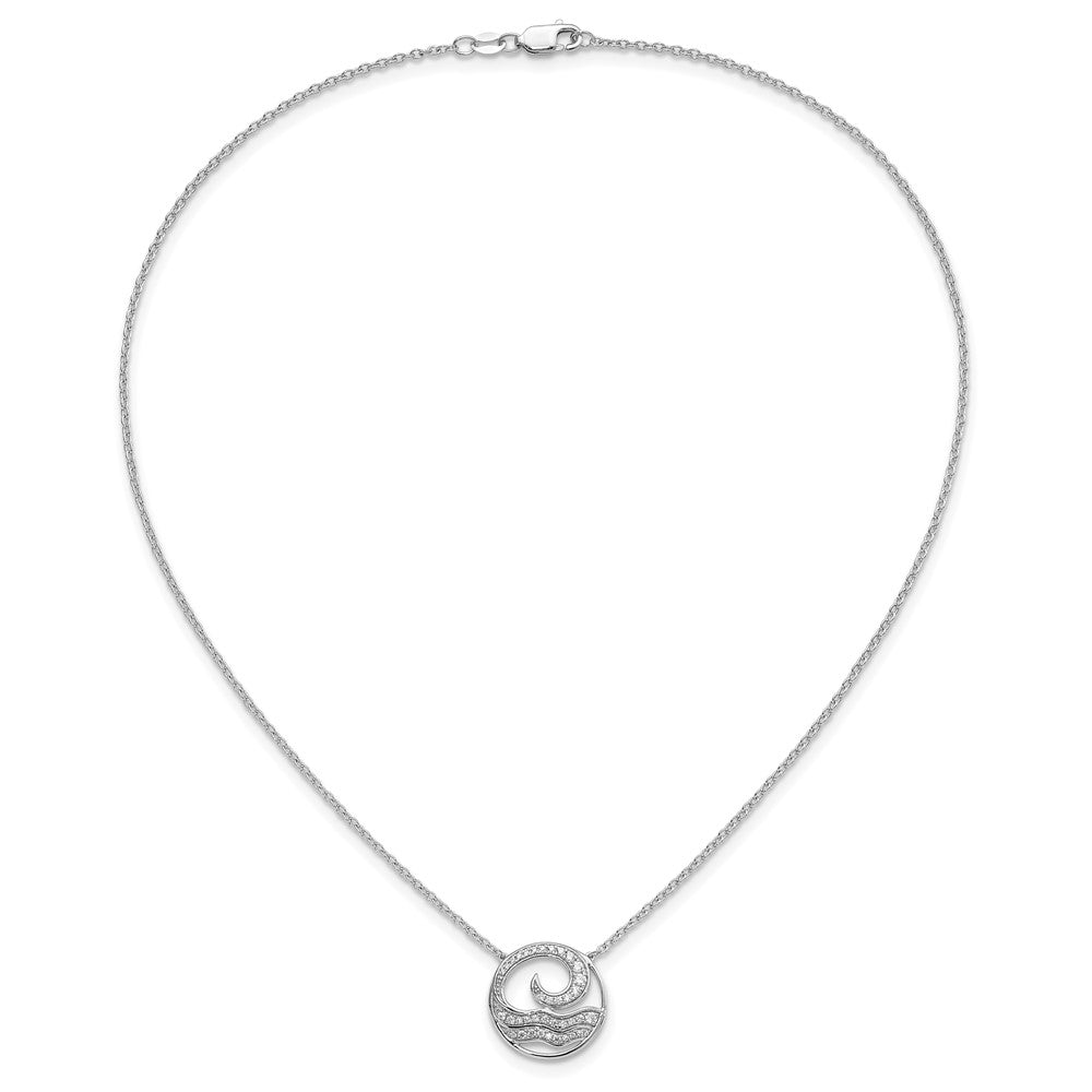 14K White Gold Lab Grown VS/SI+ G+ Diamond Ocean in Circle Necklace