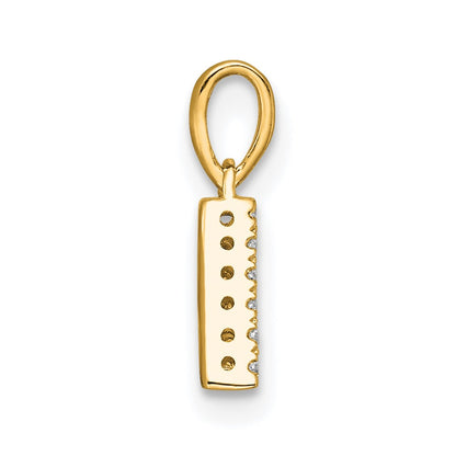 10K Yellow Gold 10K Diamond Letter A Initial With Bail Pendant