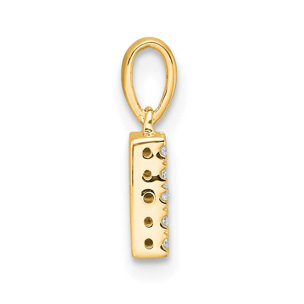 10K Yellow Gold 10K Diamond Letter B Initial With Bail Pendant
