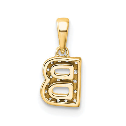 10K Yellow Gold 10K Diamond Letter B Initial With Bail Pendant